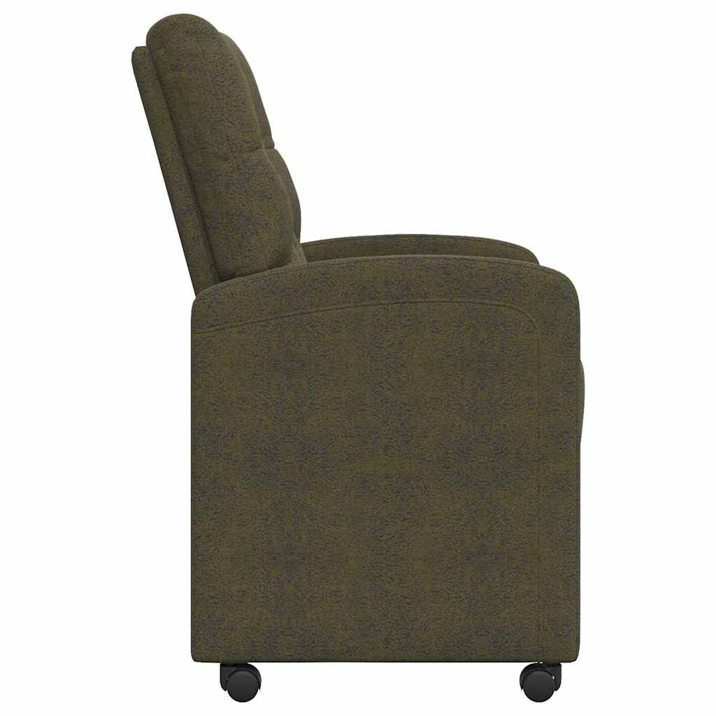 Spisebordsstole med hjul 2 pcs Army grøn 58 x 67 x 97 cm