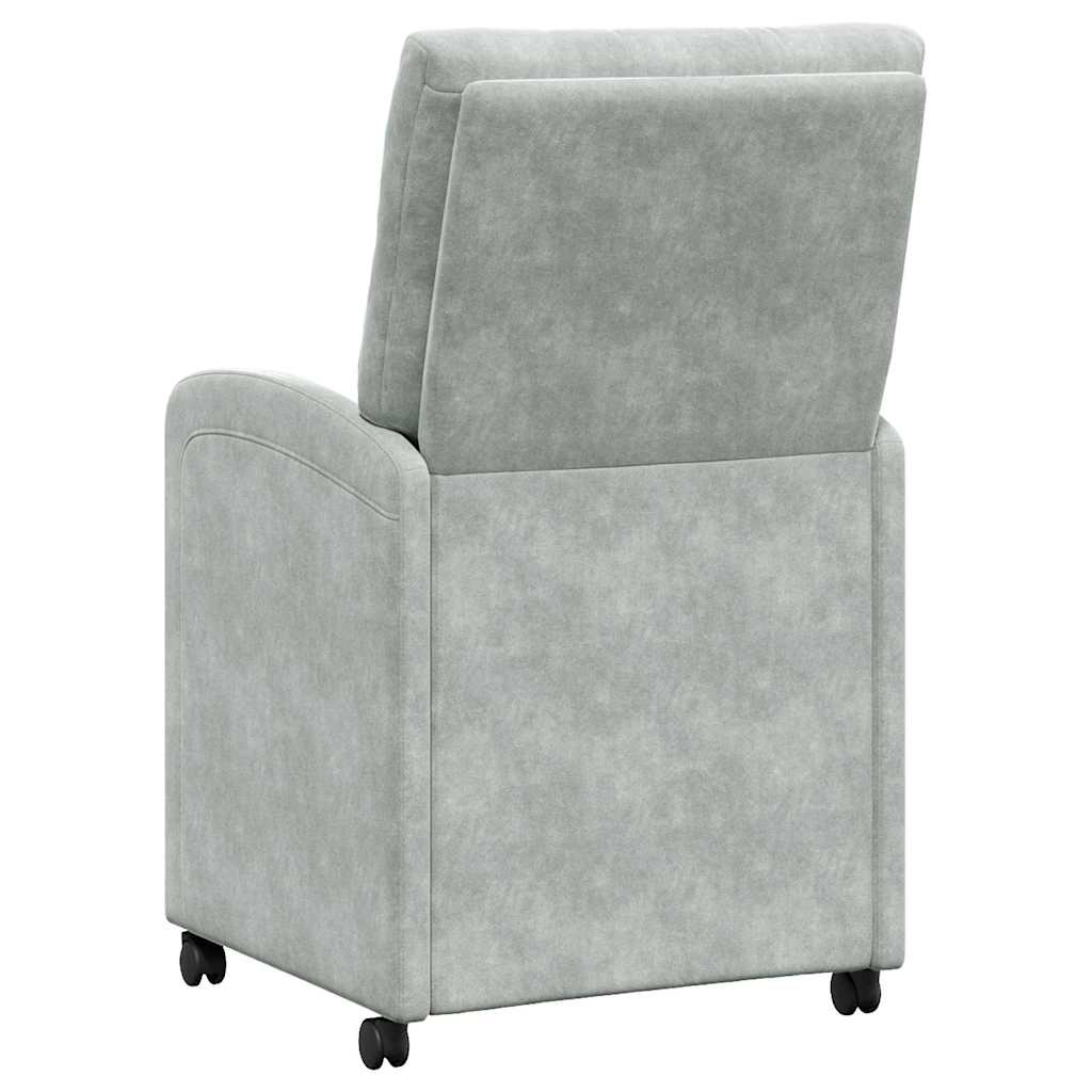 Spisebordsstole med hjul 2 pcs Lysegrå 58 x 67 x 97 cm Fløjl