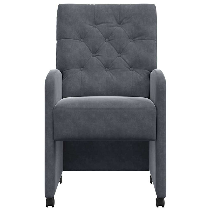 Spisebordsstole med hjul 2 pcs Mørkegrå 58 x 67 x 97 cm Fløjl