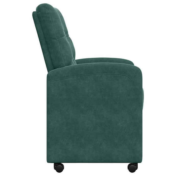 Spisebordsstole med hjul 2 pcs Mørkegrøn 58 x 67 x 97 cm Fløjl