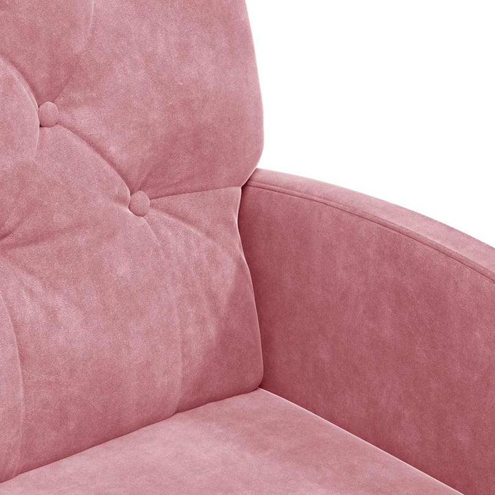 Spisebordsstole med hjul 2 stk. Fløjl Lyserød 58 x 67 x 97 cm