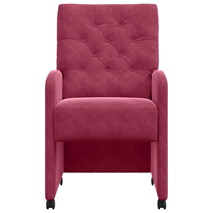 Spisebordsstole med hjul 2 pcs Vinrød 58 x 67 x 97 cm Fløjl