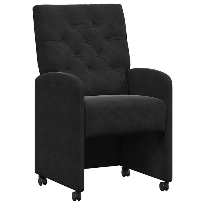 Spisebordsstole med hjul 2 pcs Sort 58 x 67 x 97 cm Fløjl