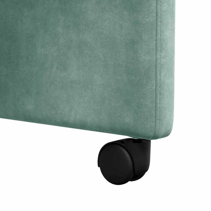 Spisebordsstole med hjul 2 pcs havgrøn 58 x 67 x 97 cm Fløjl