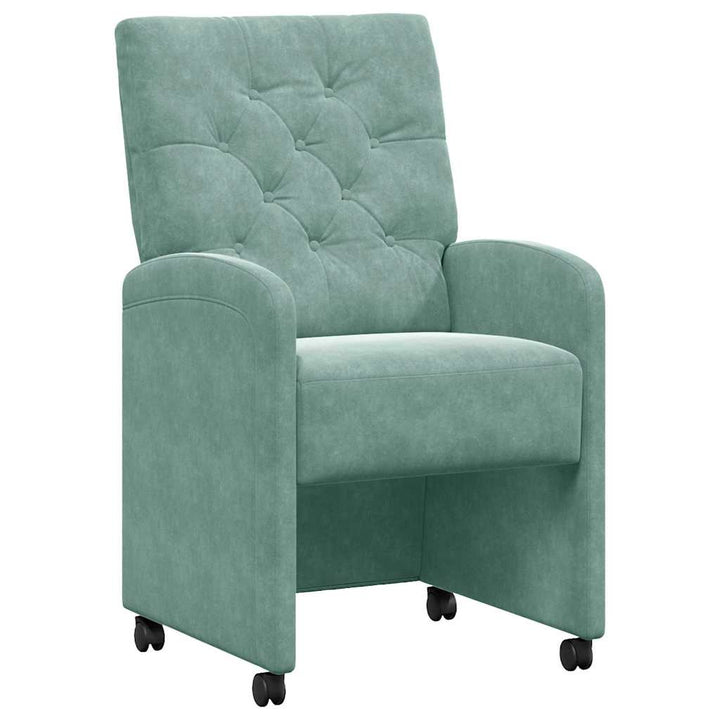 Spisebordsstole med hjul 2 pcs havgrøn 58 x 67 x 97 cm Fløjl