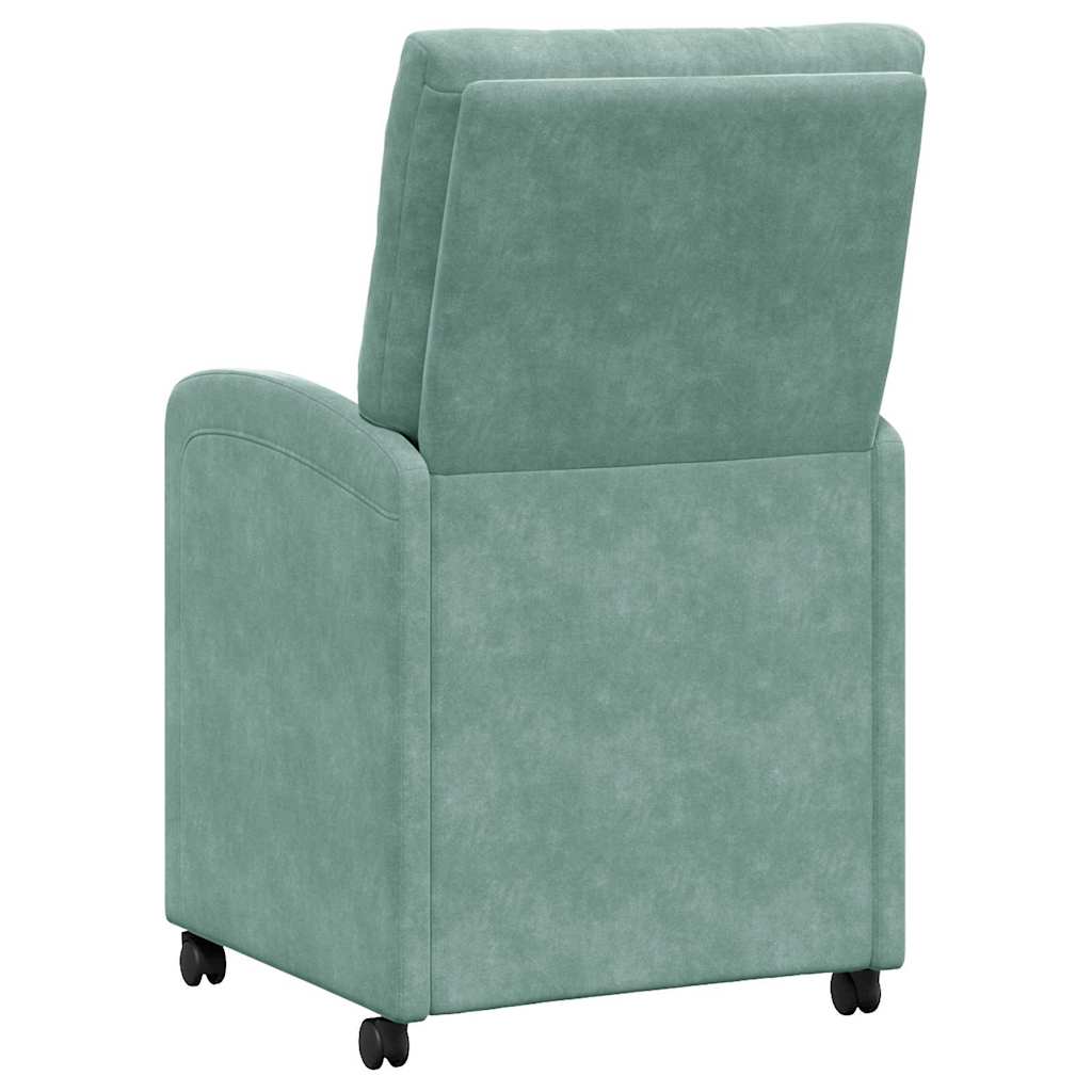 Spisebordsstole med hjul 2 pcs havgrøn 58 x 67 x 97 cm Fløjl