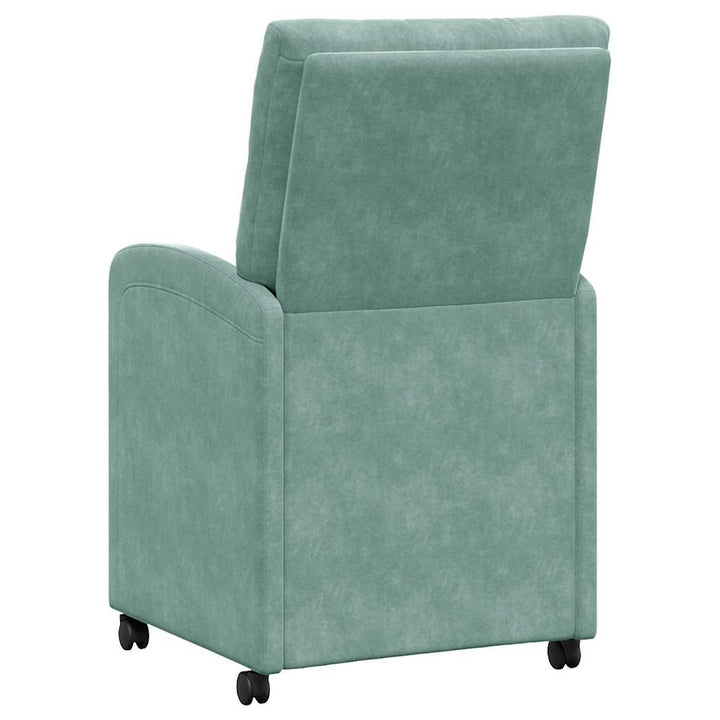 Spisebordsstole med hjul 2 pcs havgrøn 58 x 67 x 97 cm Fløjl