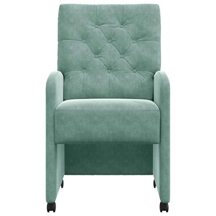 Spisebordsstole med hjul 2 pcs havgrøn 58 x 67 x 97 cm Fløjl