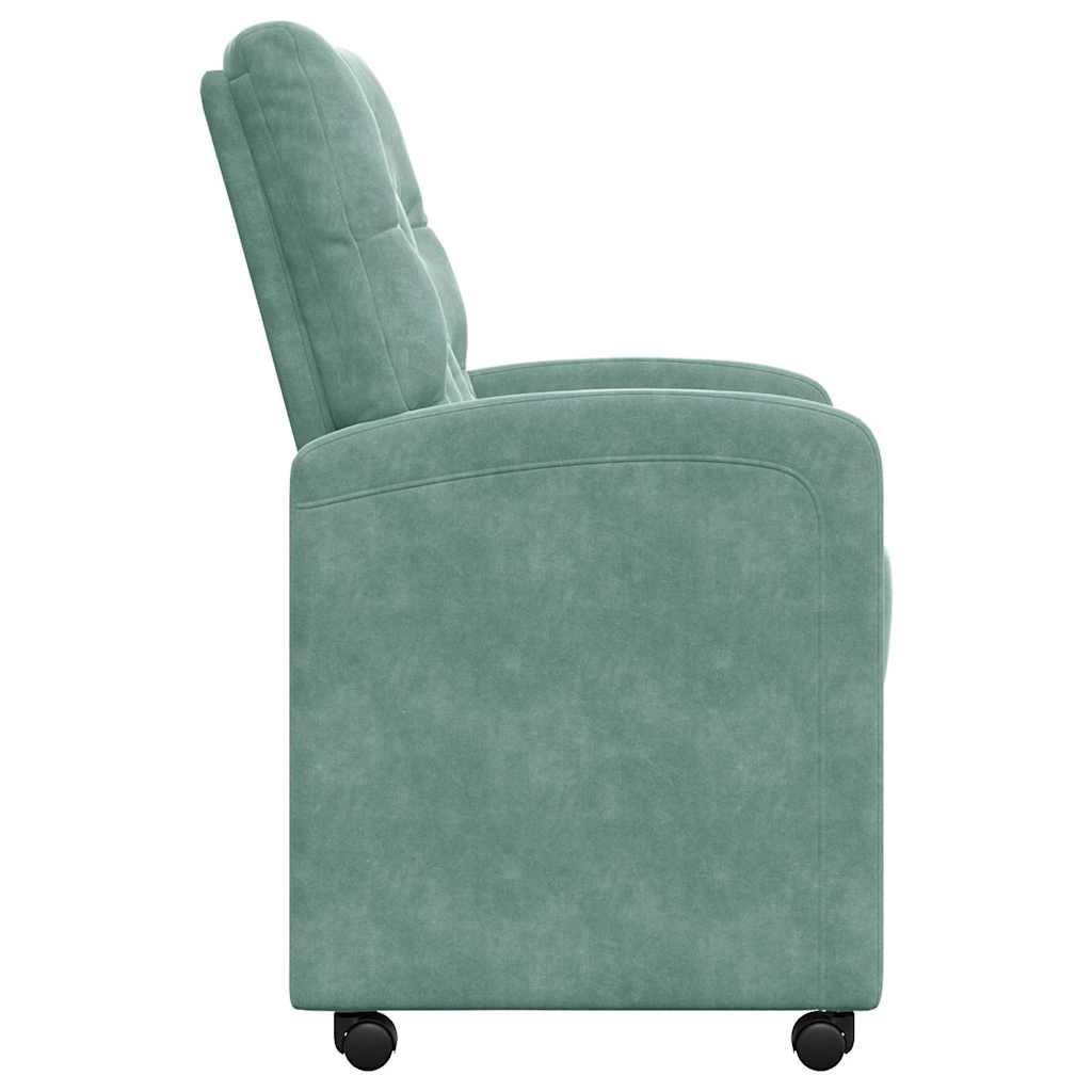 Spisebordsstole med hjul 2 pcs havgrøn 58 x 67 x 97 cm Fløjl