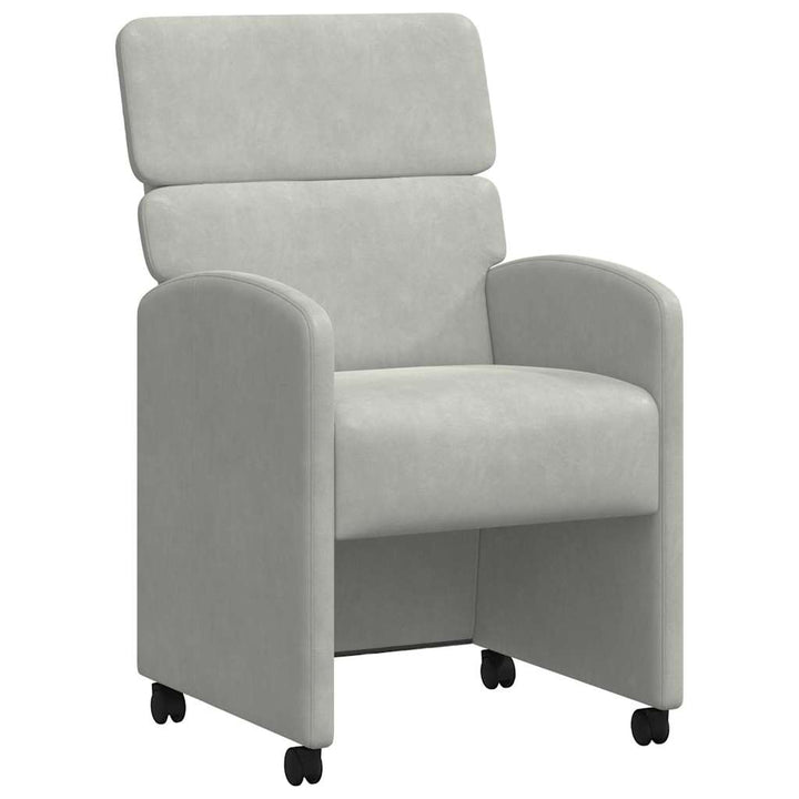 Spisebordsstole med hjul 2 pcs Lysegrå 58 x 65 x 98 cm Fløjl