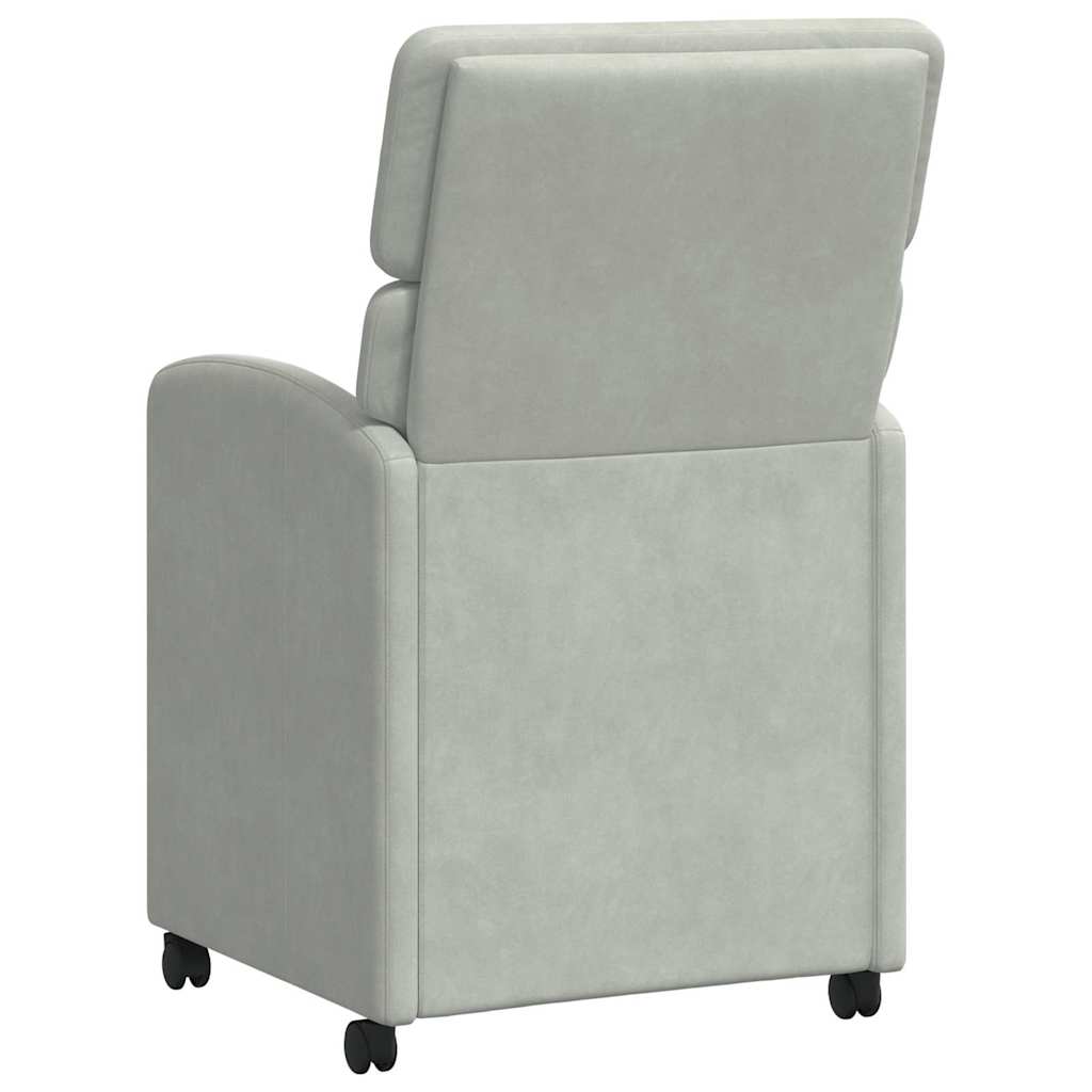 Spisebordsstole med hjul 2 pcs Lysegrå 58 x 65 x 98 cm Fløjl