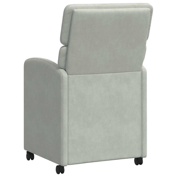 Spisebordsstole med hjul 2 pcs Lysegrå 58 x 65 x 98 cm Fløjl