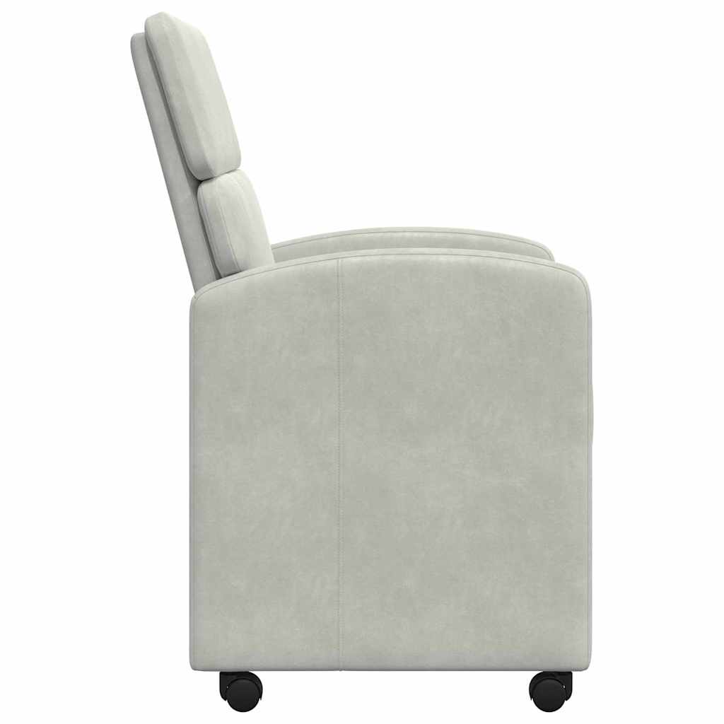 Spisebordsstole med hjul 2 pcs Lysegrå 58 x 65 x 98 cm Fløjl