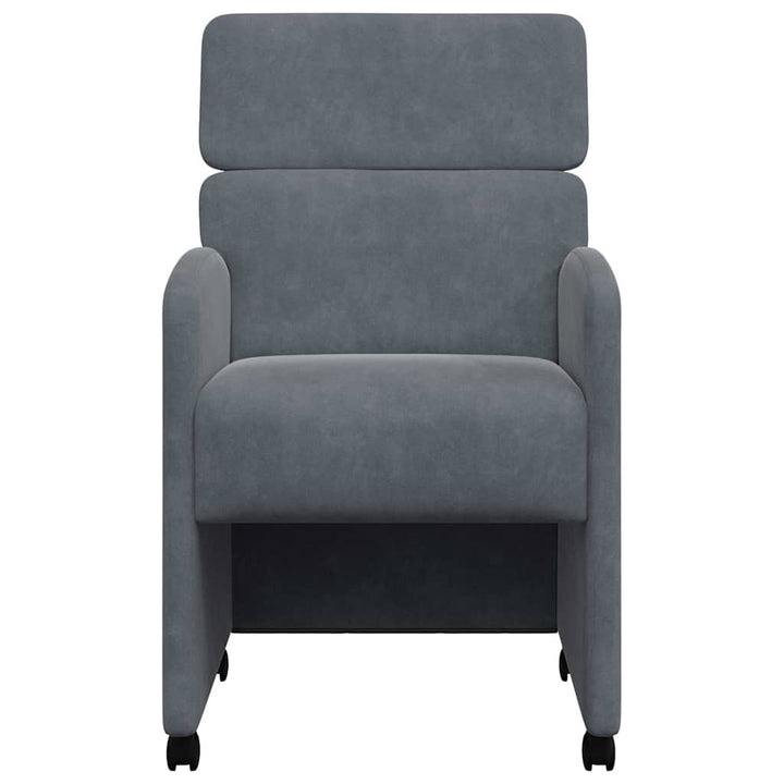 Spisebordsstole med hjul 2 pcs Mørkegrå 58 x 65 x 98 cm Fløjl