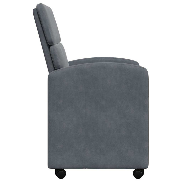 Spisebordsstole med hjul 2 pcs Mørkegrå 58 x 65 x 98 cm Fløjl