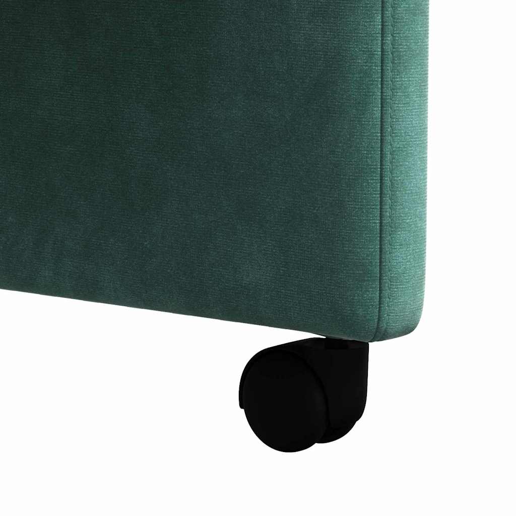 Spisebordsstole med hjul 2 pcs Mørkegrøn 58 x 65 x 98 cm Fløjl
