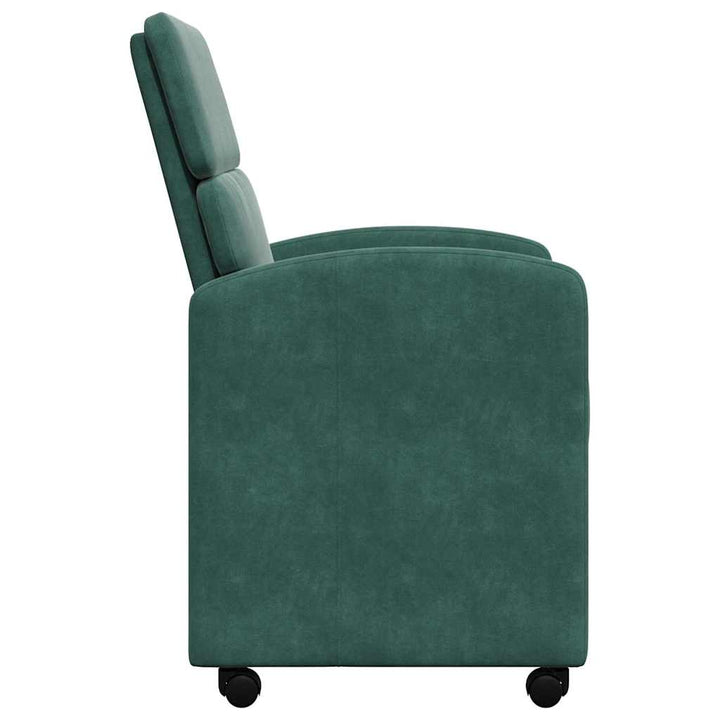 Spisebordsstole med hjul 2 pcs Mørkegrøn 58 x 65 x 98 cm Fløjl