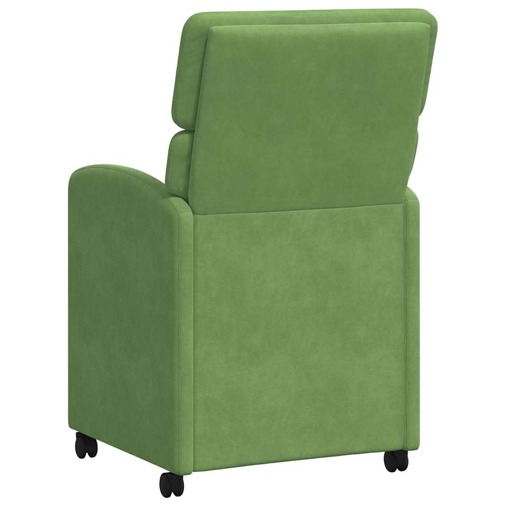 Spisebordsstole med hjul 2 pcs Lysegrøn 58 x 65 x 98 cm Fløjl