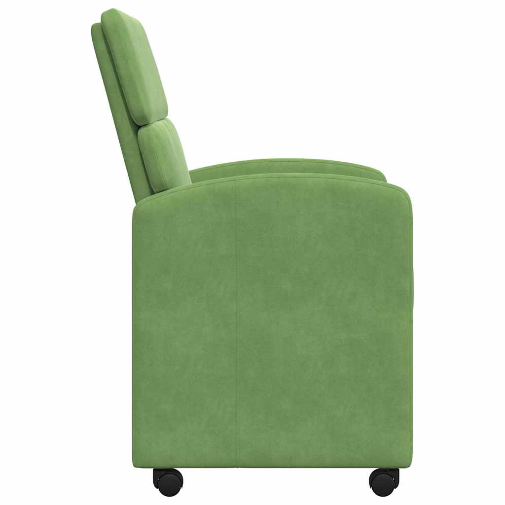 Spisebordsstole med hjul 2 pcs Lysegrøn 58 x 65 x 98 cm Fløjl