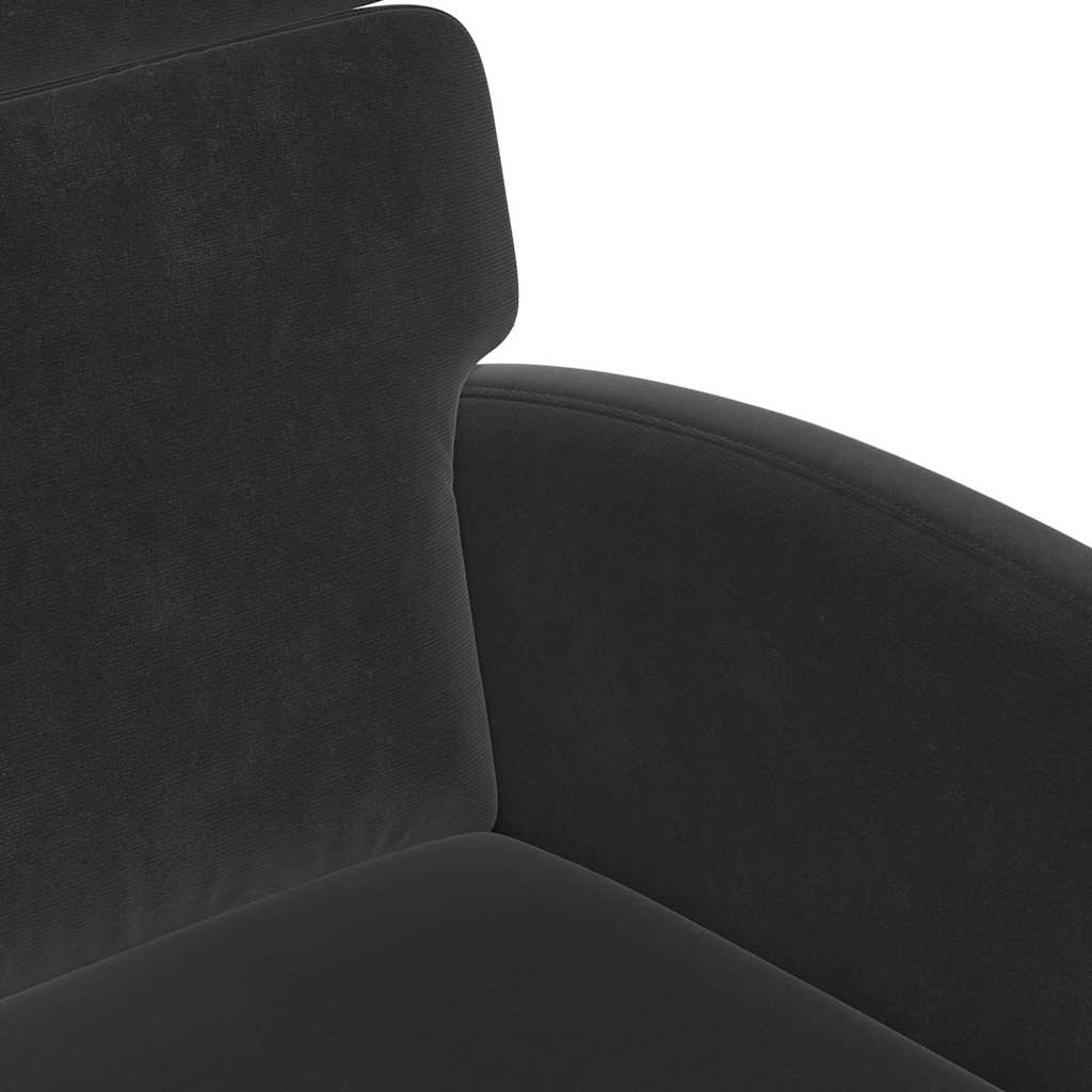 Spisebordsstole med hjul 2 pcs Sort 58 x 65 x 98 cm Fløjl