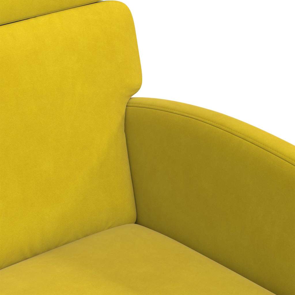 Spisebordsstole med hjul 2 pcs Gul 58 x 65 x 98 cm Fløjl
