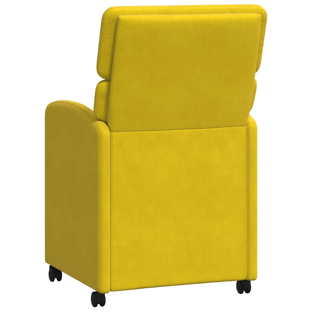 Spisebordsstole med hjul 2 pcs Gul 58 x 65 x 98 cm Fløjl