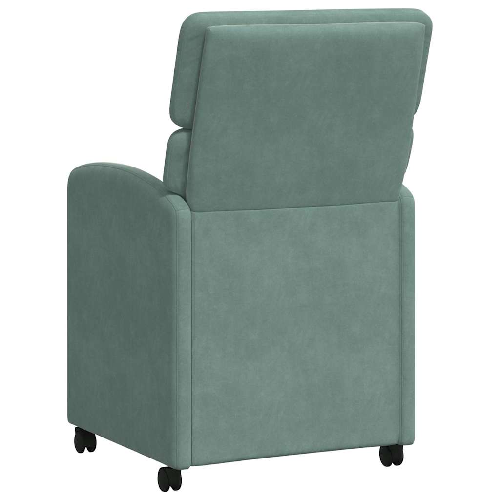 Spisebordsstole med hjul 2 pcs havgrøn 58 x 65 x 98 cm Fløjl