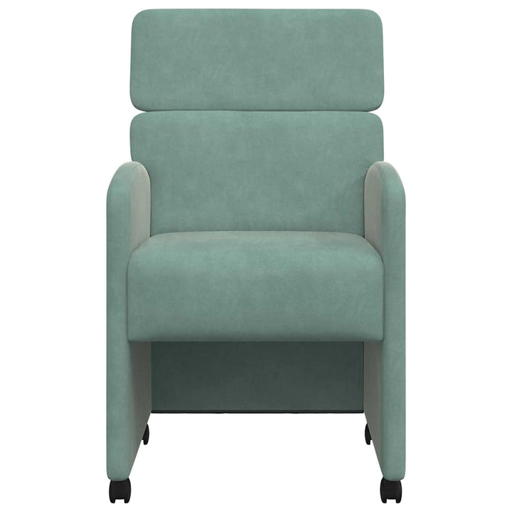 Spisebordsstole med hjul 2 pcs havgrøn 58 x 65 x 98 cm Fløjl
