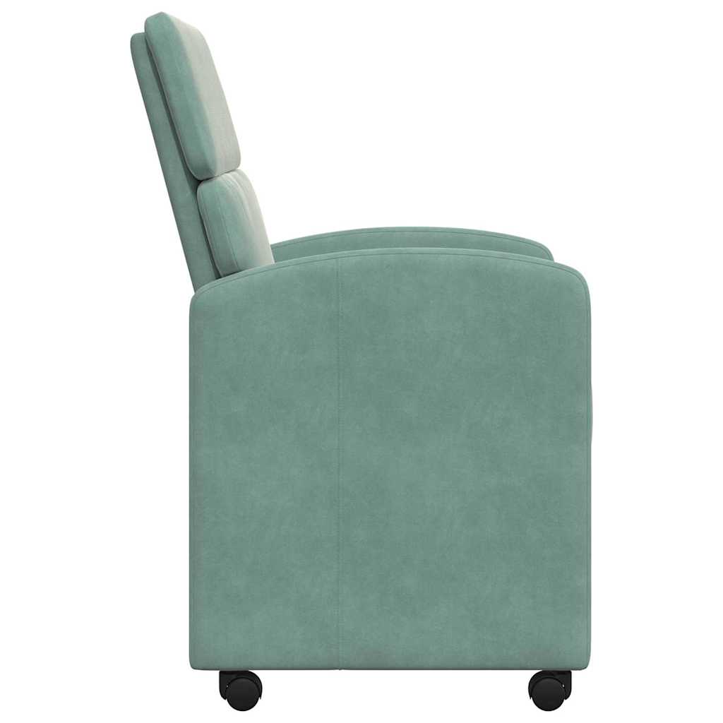 Spisebordsstole med hjul 2 pcs havgrøn 58 x 65 x 98 cm Fløjl