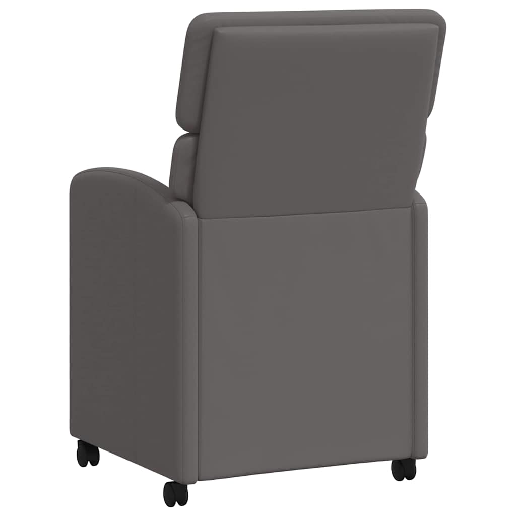 Spisebordsstole med hjul 2 pcs Grå 58 x 65 x 98 cm Kunstlæder