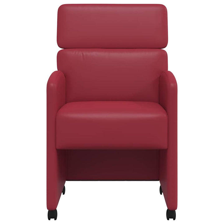 Spisebordsstole med hjul med hjul 2 pcs Vinrød 58 x 65 x 98 cm