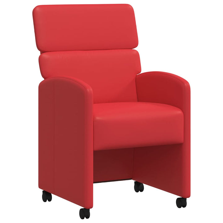 Spisebordsstole med hjul 2 pcs Rød 58 x 65 x 98 cm Kunstlæder