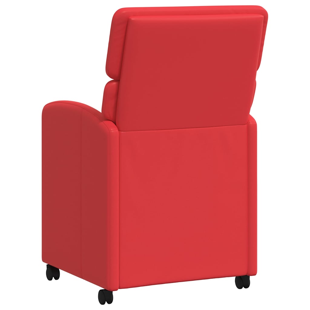 Spisebordsstole med hjul 2 pcs Rød 58 x 65 x 98 cm Kunstlæder