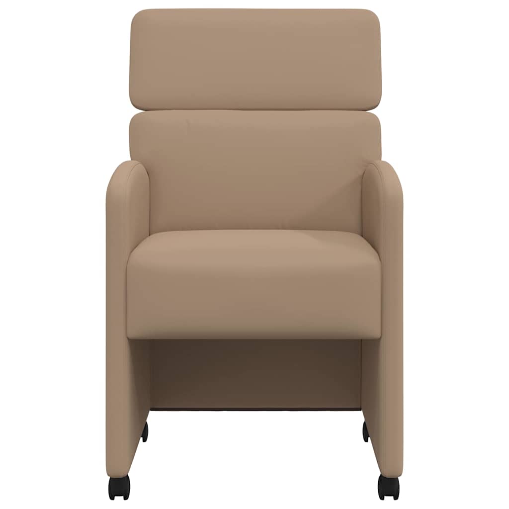 Spisebordsstole med hjul 2 pcs Cappuccino 58 x 65 x 98 cm