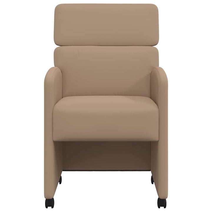 Spisebordsstole med hjul 2 pcs Cappuccino 58 x 65 x 98 cm