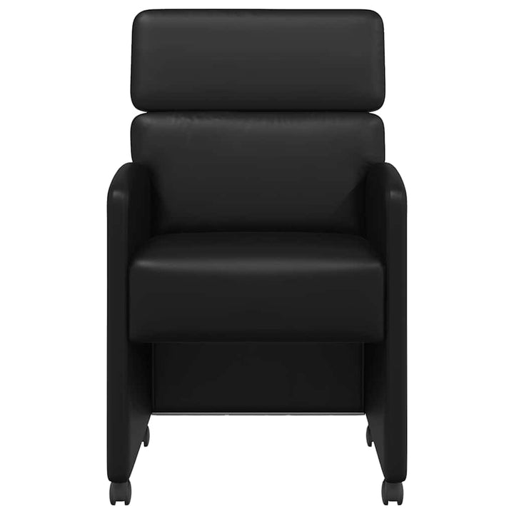 Spisebordsstole med hjul 2 stk. Kunstlæder Sort 58 x 65 x 98 cm