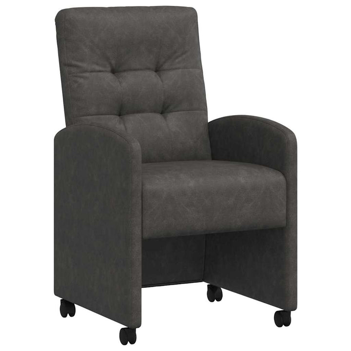 Spisebordsstole med hjul 2 pcs Sort 58 x 67 x 97 cm Kunstlæder