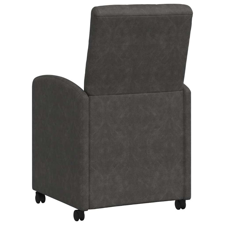 Spisebordsstole med hjul 2 pcs Sort 58 x 67 x 97 cm Kunstlæder
