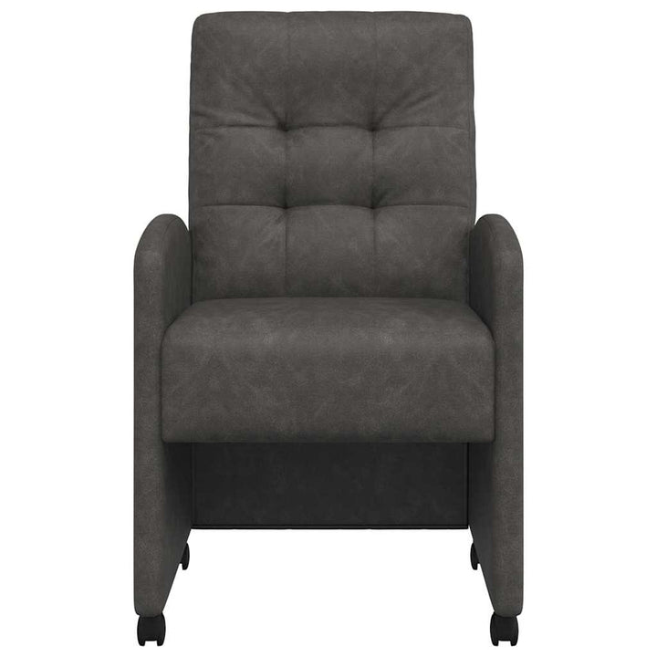 Spisebordsstole med hjul 2 pcs Sort 58 x 67 x 97 cm Kunstlæder