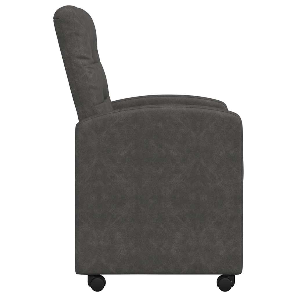 Spisebordsstole med hjul 2 pcs Sort 58 x 67 x 97 cm Kunstlæder