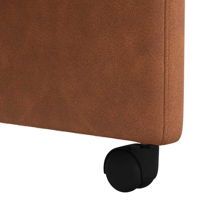 Spisebordsstole med hjul 2 pcs Brun 58 x 67 x 97 cm Kunstlæder