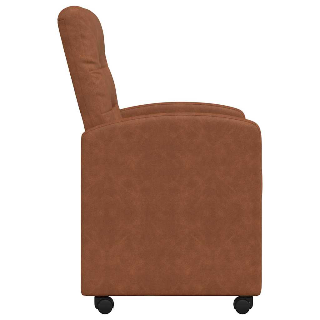 Spisebordsstole med hjul 2 pcs Brun 58 x 67 x 97 cm Kunstlæder