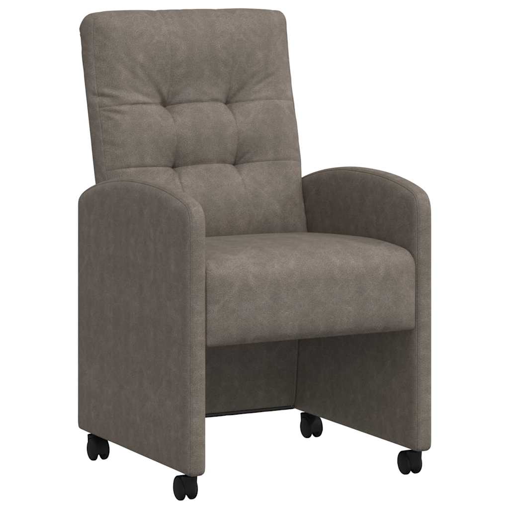 Spisebordsstole med hjul 2 pcs Grå 58 x 67 x 97 cm Kunstlæder
