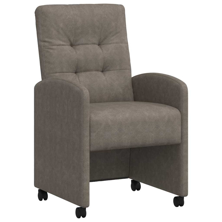 Spisebordsstole med hjul 2 pcs Grå 58 x 67 x 97 cm Kunstlæder