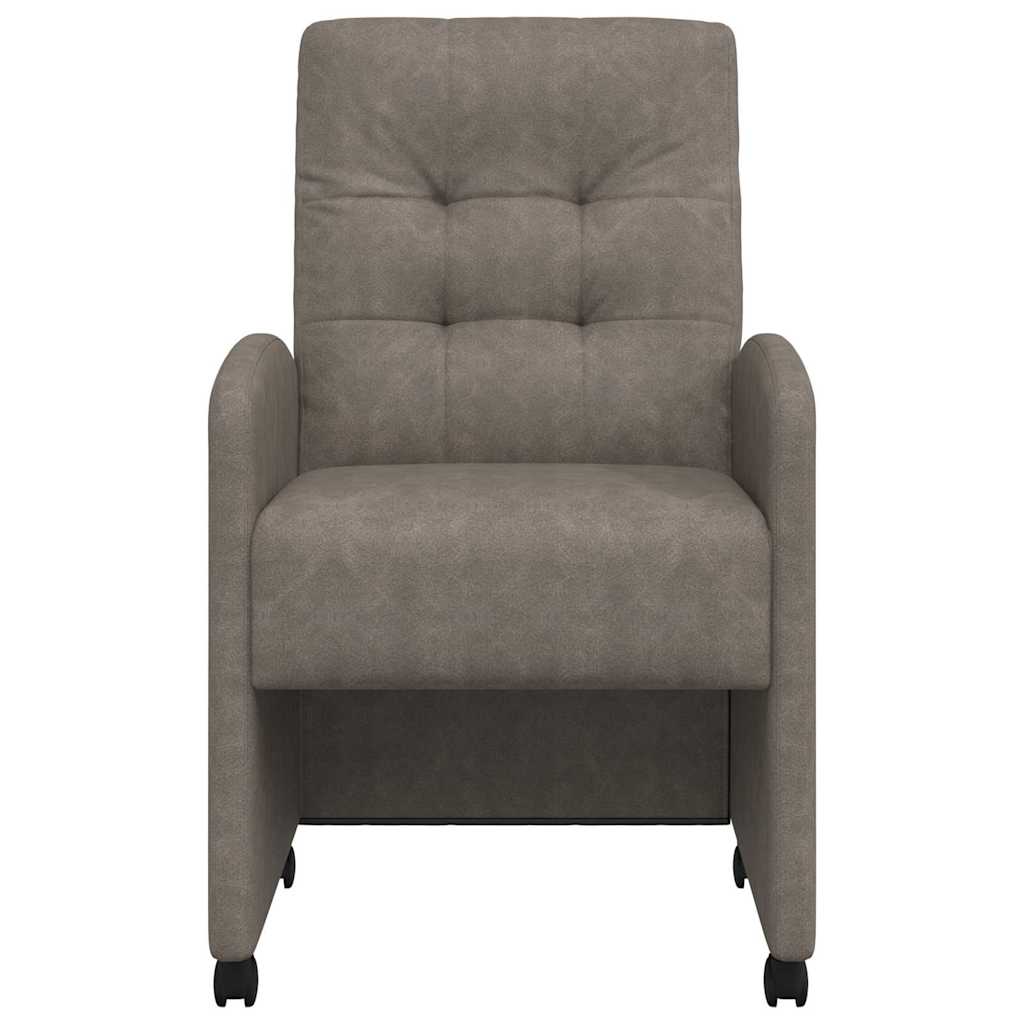 Spisebordsstole med hjul 2 pcs Grå 58 x 67 x 97 cm Kunstlæder