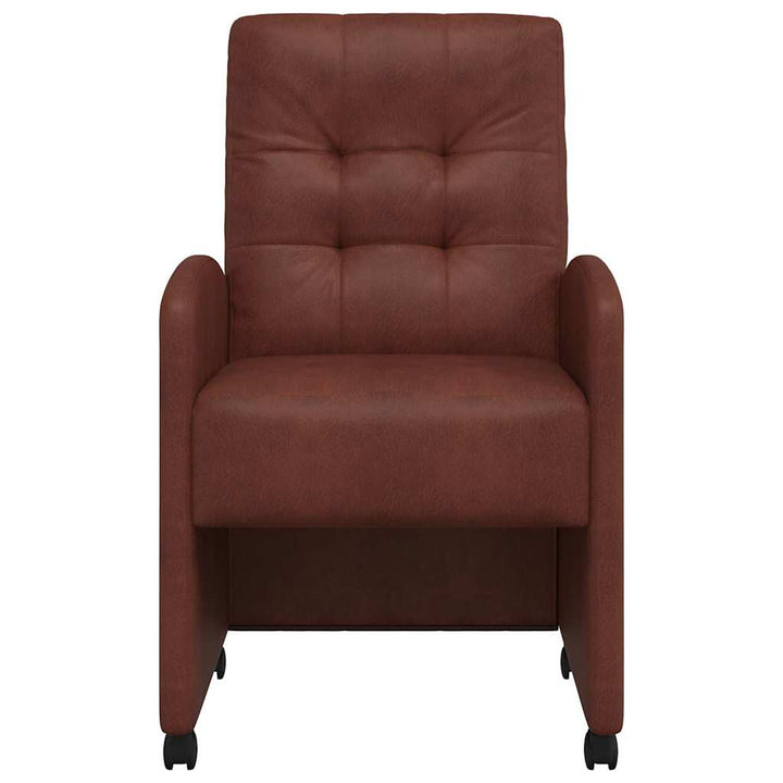 Spisebordsstole med hjul 2 pcs Skinnende brun 58 x 67 x 97 cm