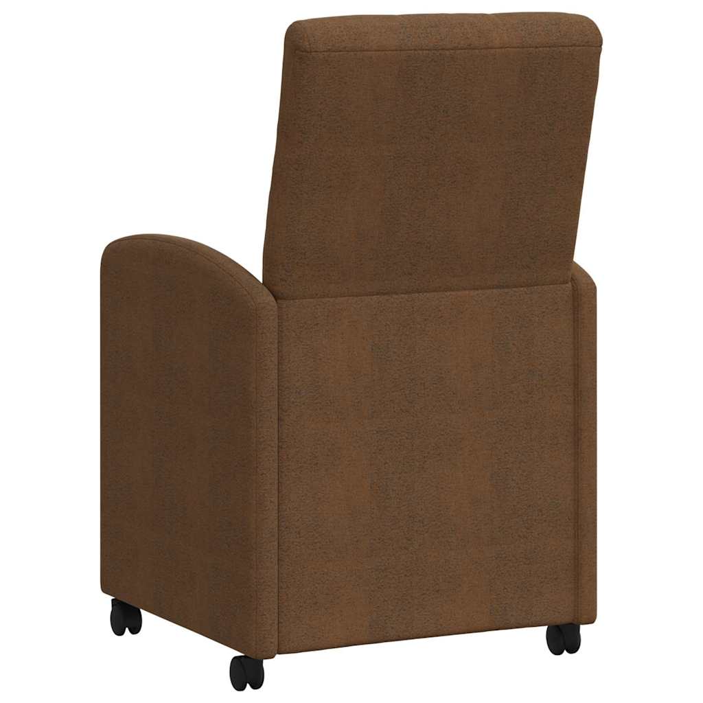 Spisebordsstole med hjul med hjul 2 pcs Brun 58 x 67 x 97 cm