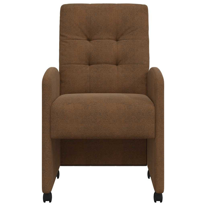 Spisebordsstole med hjul med hjul 2 pcs Brun 58 x 67 x 97 cm