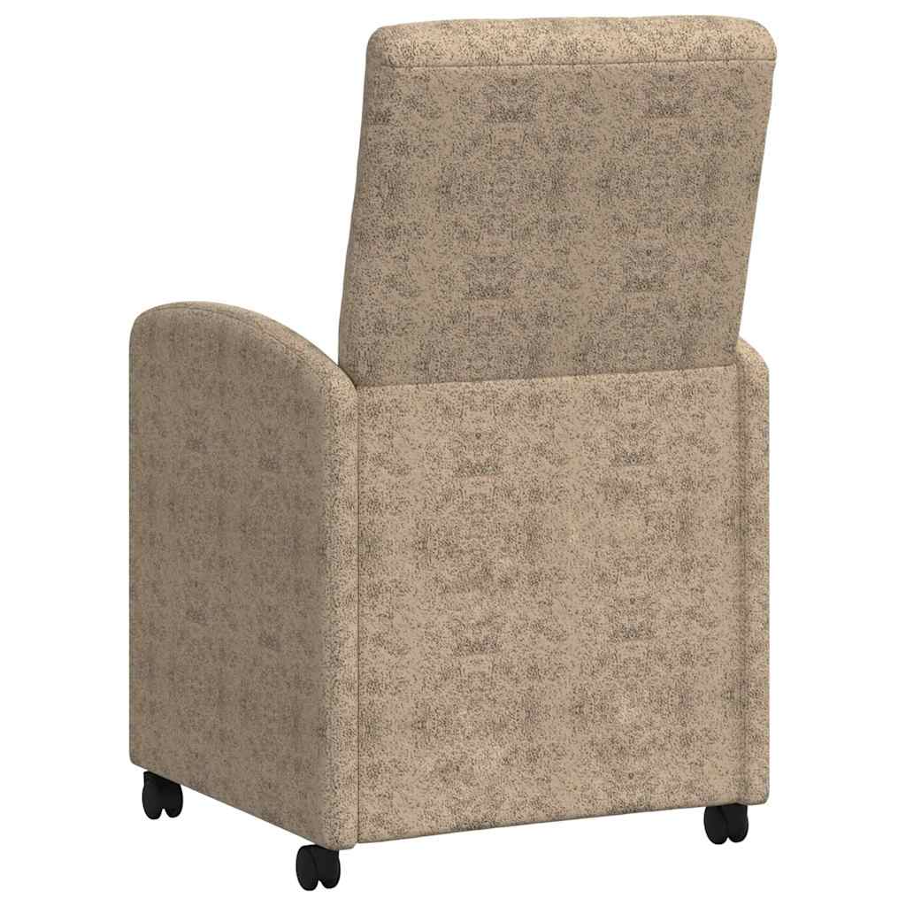Spisebordsstole med hjul med hjul 2 pcs Lysegrå 58 x 67 x 97 cm