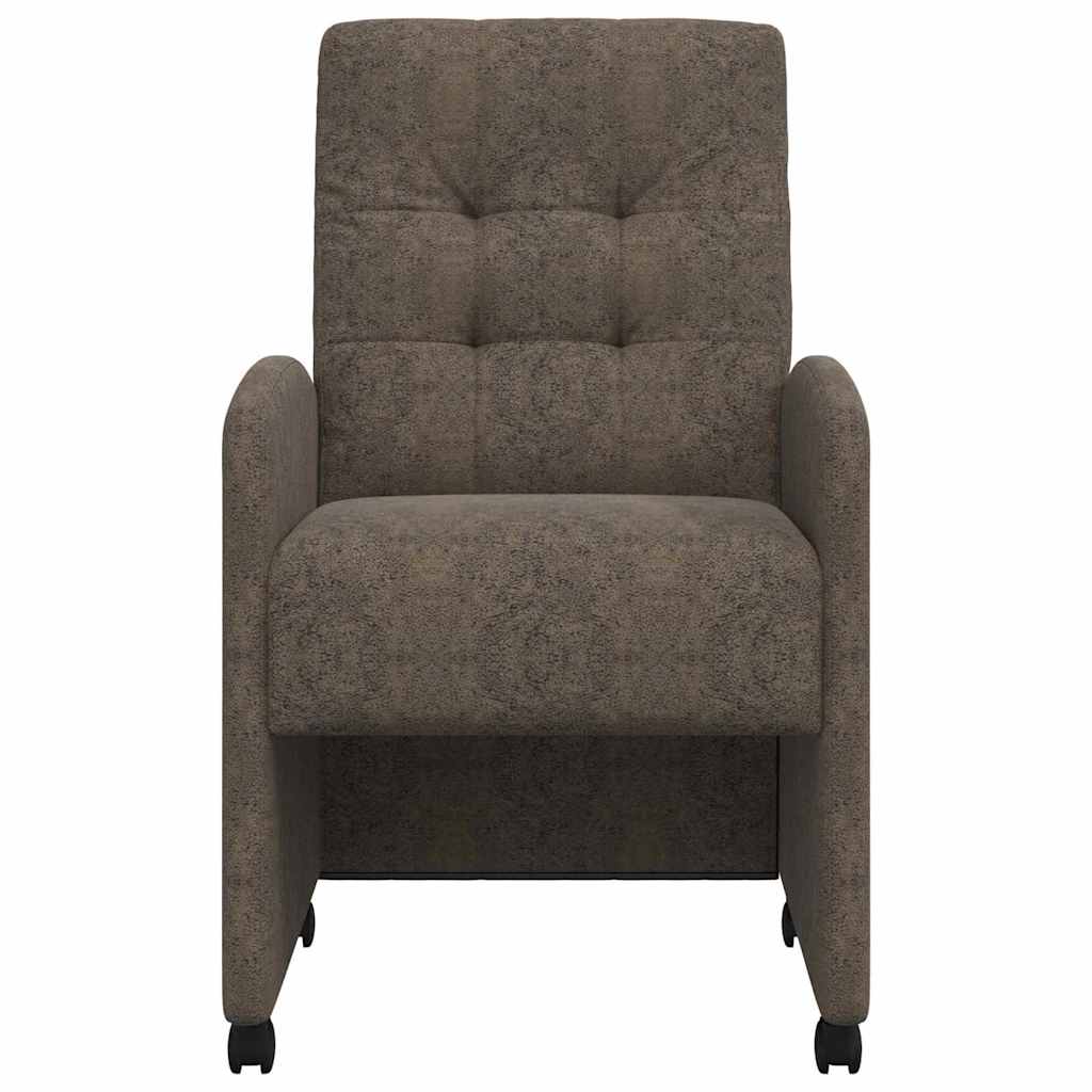 Spisebordsstole med hjul 2 pcs Mørkegrå 58 x 67 x 97 cm